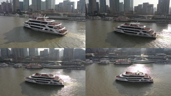 上海游轮航拍 十六铺码头