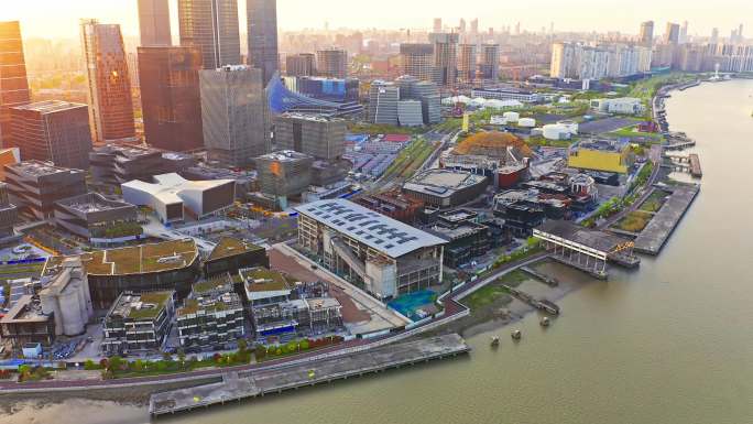 上海 前滩 建筑 夜景 内透 商务楼