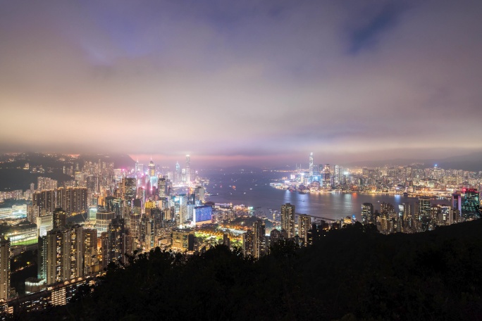 香港大景 夜景延时 原创7K