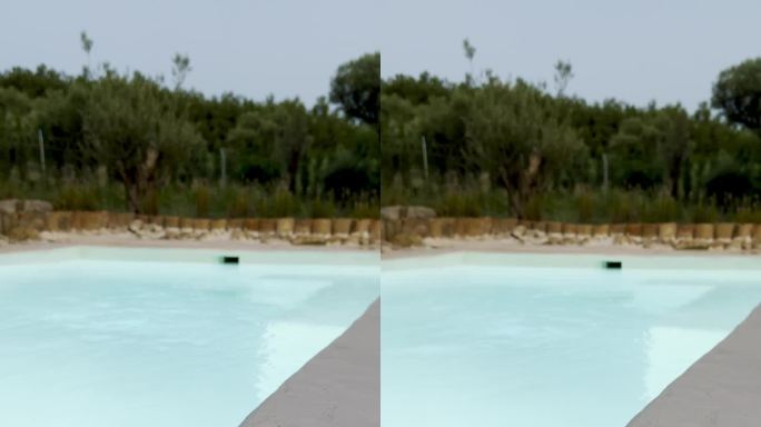托斯卡纳式住宅游泳池由钙质制成