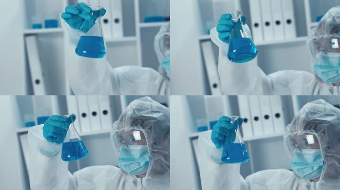 实验室里的科学家。视频展示了一个最先进的实验室，科学家和医生在这里使用尖端的医疗技术。研究、疫苗生产