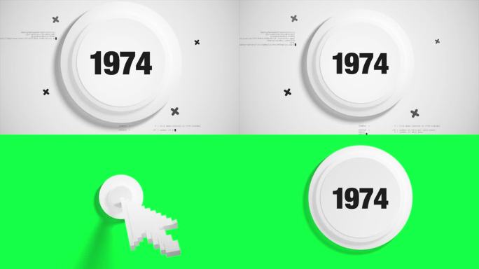 1974年动画与鼠标点击和绿色BG