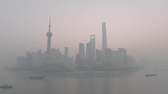 上海清晨 陆家嘴航拍