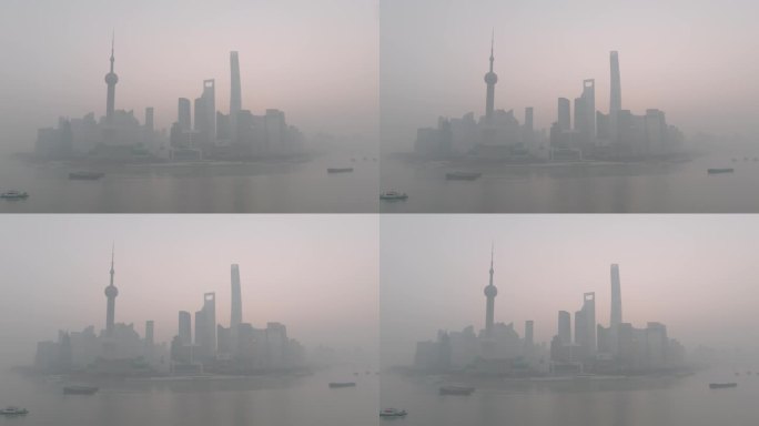 上海清晨 陆家嘴航拍