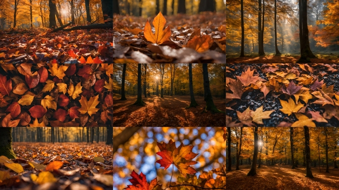 秋天落叶秋分金秋深秋唯美秋景秋天树林