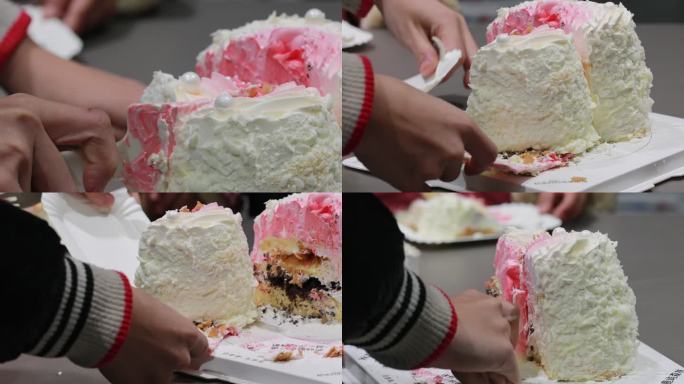切蛋糕分蛋糕特写