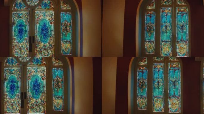 8K宽屏琉璃水晶教堂彩色玻璃琉璃背景31