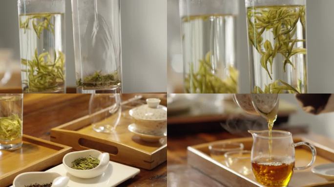 玻璃杯泡茶煮茶茶叶水超清唯美