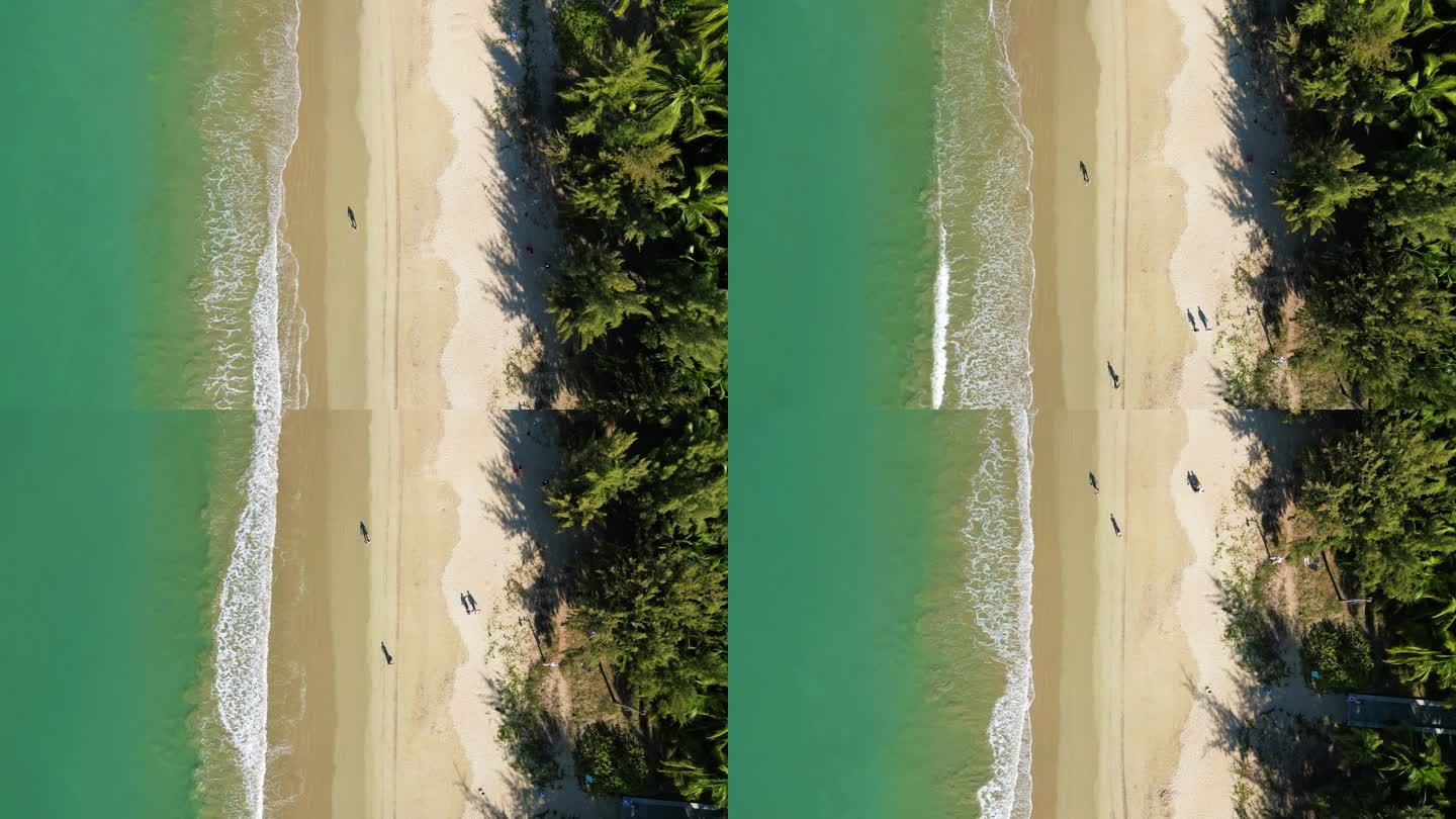 4K三亚海滩航拍 海边空境 海边视频素材