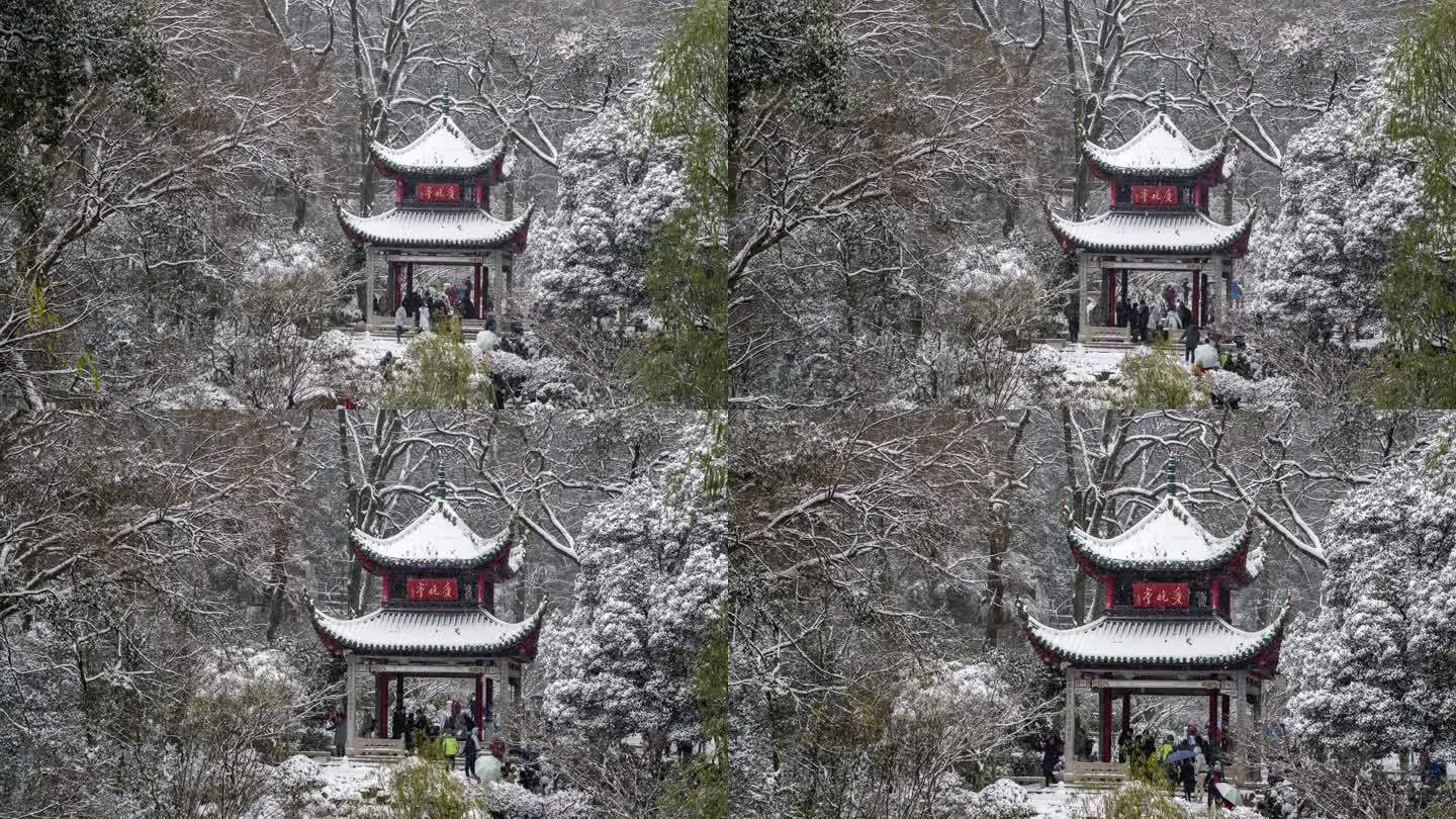 长沙岳麓山岳麓书院冬季通天雪景【精品】