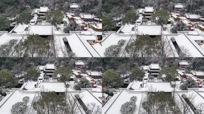 长沙岳麓山岳麓书院冬季通天雪景【精品】