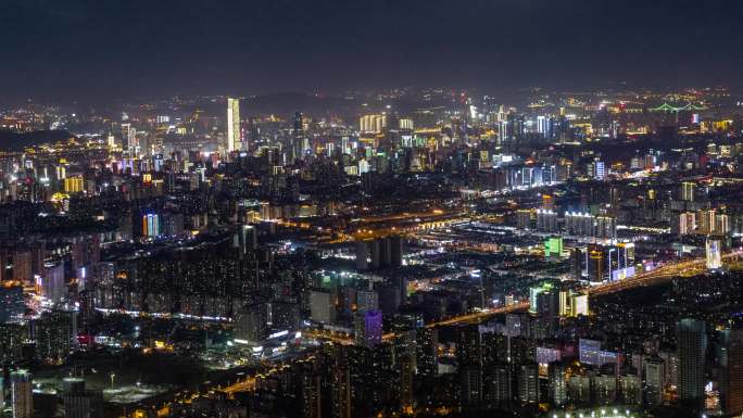 长沙芙蓉区CBD城市夜景全景【精品】