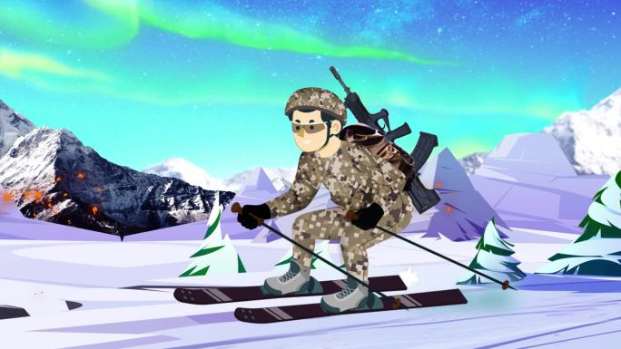 MG卡通战争——雪地武装滑雪