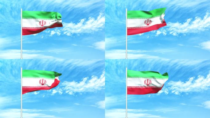伊朗国旗空中飘扬