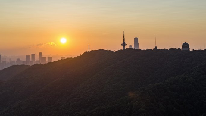 长沙岳麓山日出【精品】