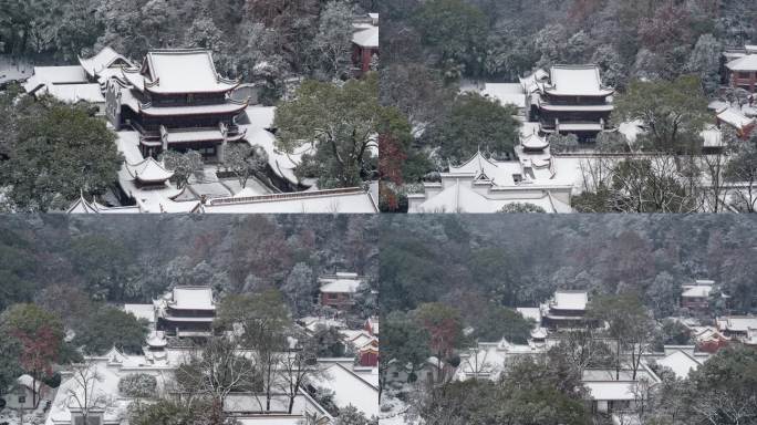 长沙岳麓山岳麓书院冬季通天雪景【精品】