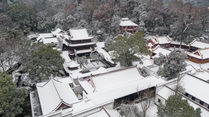 长沙岳麓山岳麓书院冬季通天雪景【精品】