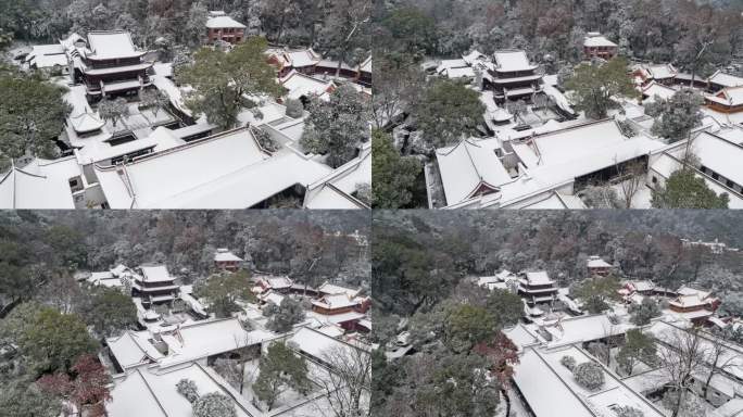 长沙岳麓山岳麓书院冬季通天雪景【精品】