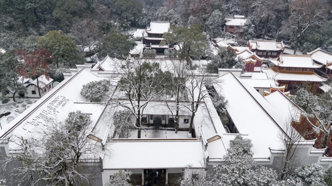 长沙岳麓山岳麓书院冬季通天雪景【精品】