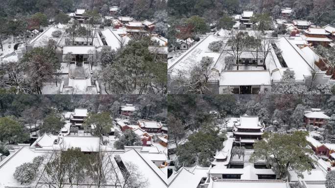 长沙岳麓山岳麓书院冬季通天雪景【精品】