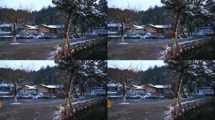 实拍湖南韶山毛泽东故居雪景