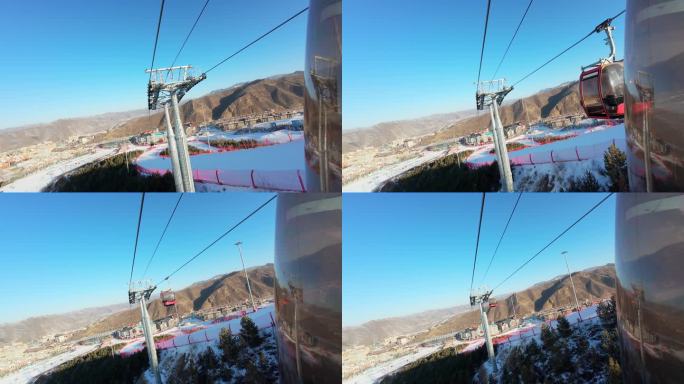 滑雪 坐缆车 缆车视野