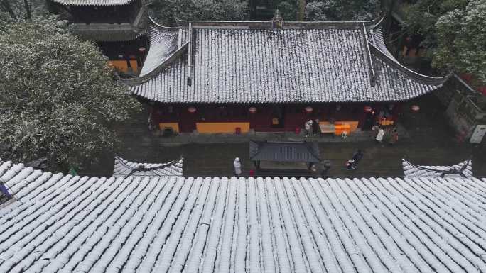 重庆北碚缙云山缙云寺缙云塔雪景