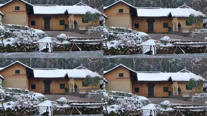 实拍湖南韶山毛泽东故居雪景