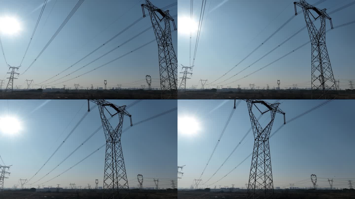 武汉 高压电塔 电力  高压电塔 航拍