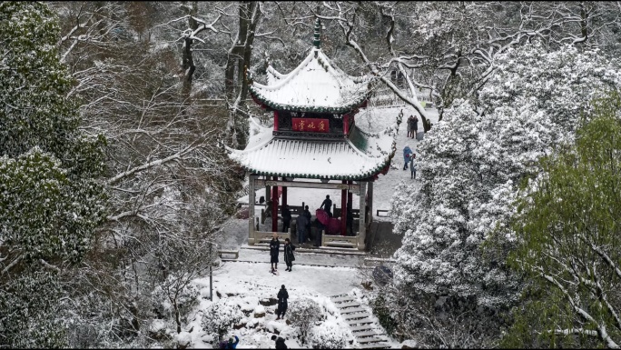 长沙岳麓山岳麓书院冬季通天雪景【精品】