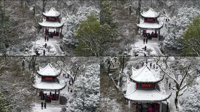 长沙岳麓山岳麓书院冬季通天雪景【精品】