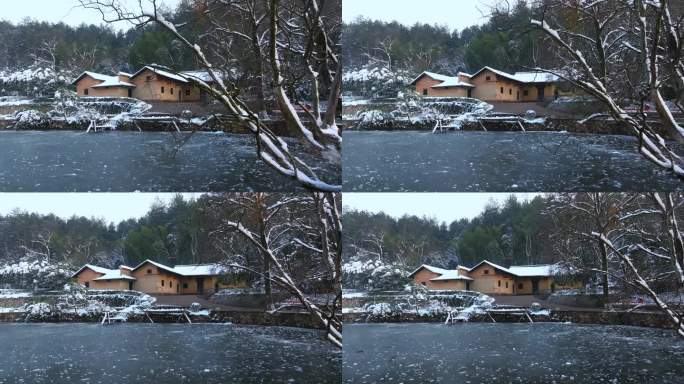 湖南韶山毛泽东故居罕见雪景实拍