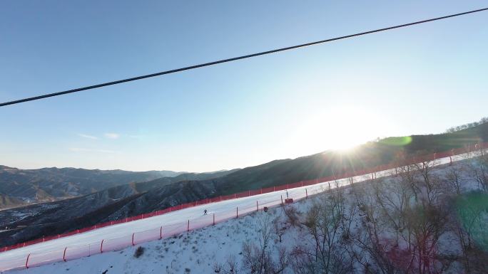 滑雪 缆车上 缆车视野