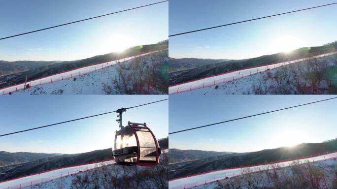 滑雪 缆车上 缆车视野