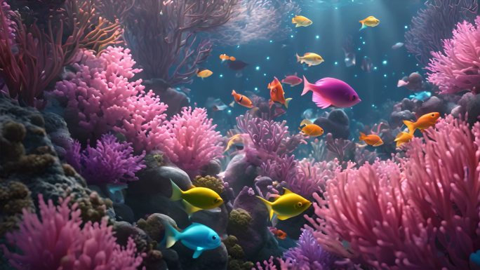 海底世界海底珊瑚海洋生物