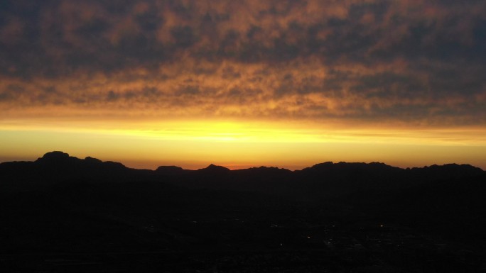 航拍山村风景  夏天乡村振兴 日出 夕阳