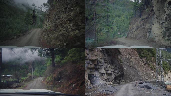 行驶在西藏危险道路