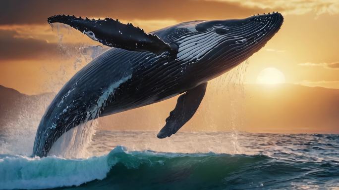 鲸鱼跳出海面