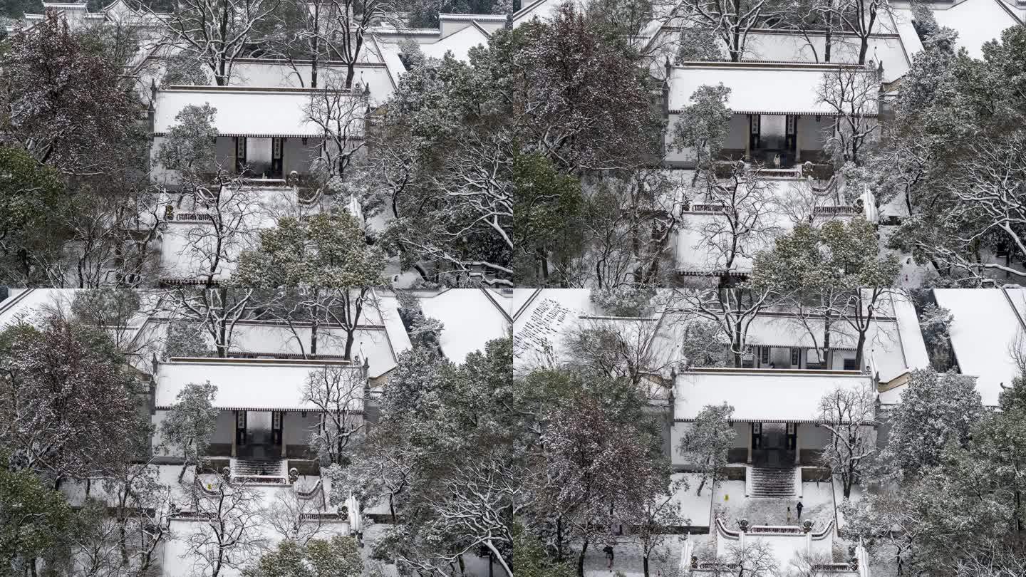 长沙岳麓山岳麓书院冬季通天雪景【精品】