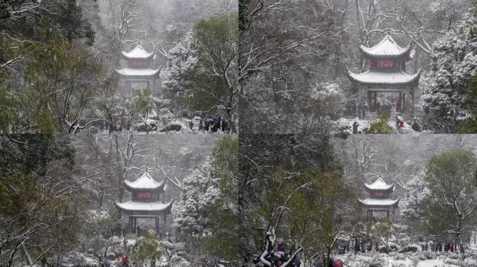 长沙岳麓山岳麓书院冬季通天雪景【精品】