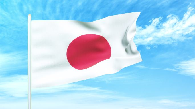 日本国旗空中动