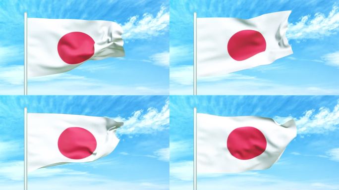 日本国旗空中动