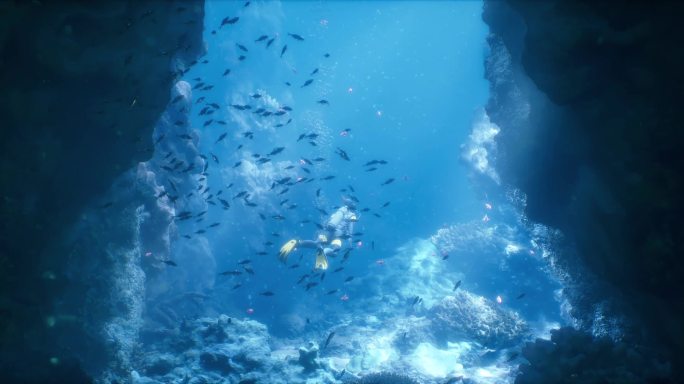 6K原创深海潜水视频素材-可定制