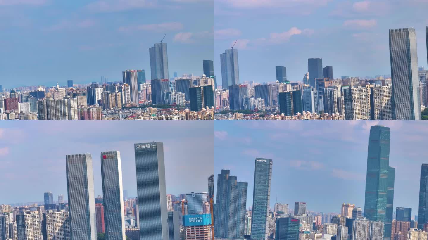 湖南长沙IFS国金中心市区高楼大厦航拍摩