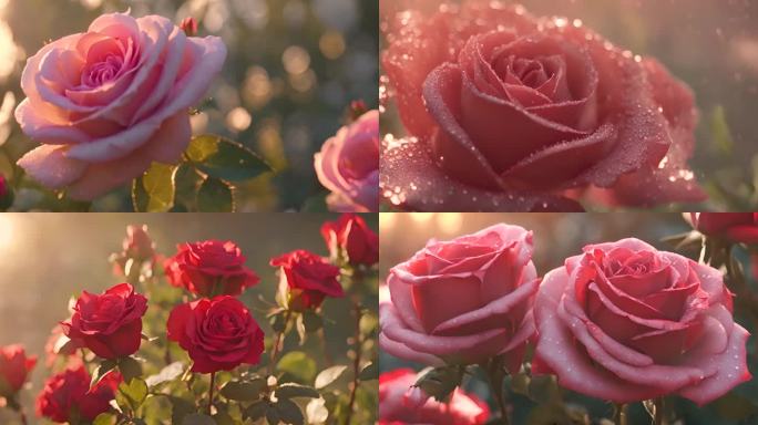 红玫瑰白玫瑰玫瑰花