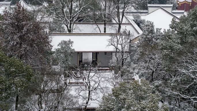 长沙岳麓山岳麓书院冬季通天雪景【精品】