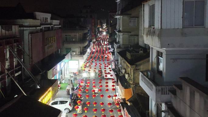 台州玉环楚门老街夜景航拍