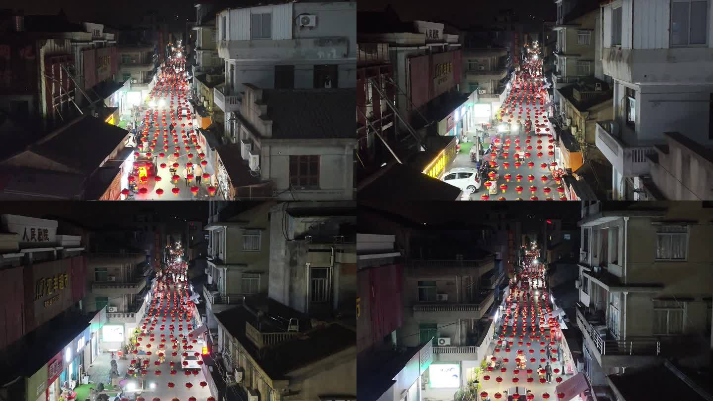 台州玉环楚门老街夜景航拍