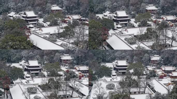 长沙岳麓山岳麓书院冬季通天雪景【精品】