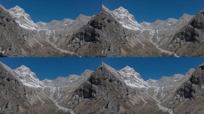 航拍四川阿坝双桥沟雪山